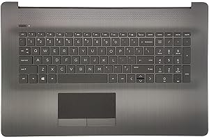 Jxjslp Ersatz für HP Laptop 17 x 17-ca 17 T-by 17z-ca Großgehäuse Handballenauflage US-Layout ohne Hintergrundbeleuchtung Tastatur mit 73H0 Touchpad und ODD Assembly L22750-001 Ash Silver