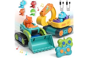 SOGAWEBB Voiture Telecommandé Enfant, Tractopelle & Pelleteuse Télécommandée 3 Ans, Camion Telecommande, Voitures Enfant, Jouet Garcon 3 Ans