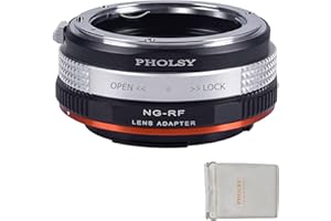 PHOLSY Adaptador Montura con Apertura Anillo de Control Compatible con Objetivos Nikon F (G - tipo) y Cuerpo Cámara Canon RF, EOS R, R6 Mark II, R7, R8, R10, R3, R5, R5C, R6, EOS RP, R50