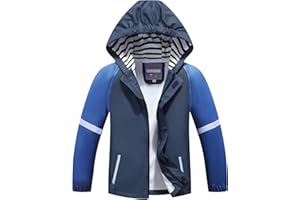BenBoy Bambino Impermeabile Giacca Antipioggia Traspirante Giacca con Cappuccio Pioggia Impermeabile Leggero per Ragazzi Ragazze