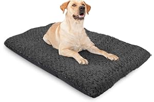 Rehmat Collection XL Large Dog Bed Mattress Cushion Mat, Super Soft Durable Plush Fabric, Anti Slip Backing, Easy to Clean (Extra Large (120cm x 70cm), Black)