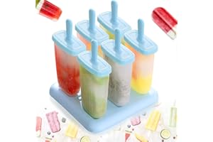 Twshiny Ice Lolly Moulds Detachable DIY Frozen Ice Cream Pop Molds Ice Lolly Maker Set BPA Free with Base