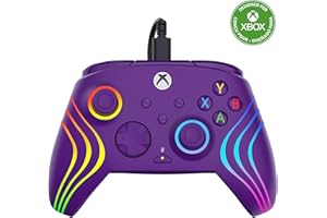 Turtle Beach Afterglow Wave Mando Morado con Cable RGB - con Licencia para Xbox Series XS, Xbox One y Windows - Botones programables, disparadores de Efecto Hall, Controles de Audio