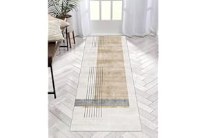 ZDYHMrj Dywan, bieżnik na korytarz, do kuchni, beżowy, brązowy, antypoślizgowy bieżnik na korytarz, nadaje się do prania, nowoczesny dywan do sypialni, salonu, szerokość 40 cm/50 cm/60 cm/70 cm/80