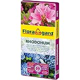 Floragard Rhodohum 40 L • Spezialerde • für Rohododendron, Azaleen, Blaubeeren und andere Moorbeetpflanzen • zur Bodenverbess