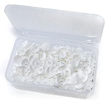 100 Boutons Pression T5 Plastique Uteruik - Blanc 12.4mm - Pour Vêtements Bébé, DIY, Sacs