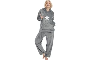 Style Slice Womens Pyjamas Set Fluffy Fleece Pyjamas Warm Hooded PJs for Women Sets Size 8/10/12/14/16/18/20/22