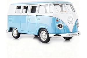 TGRCM-CZ 1/36 Scale Bus Casting Car Model, Zinc Alloy Toy Car for Kids, Pull Back Vehicles Toy Truck for Toddlers Kids Boys Girls Gift (Blue)