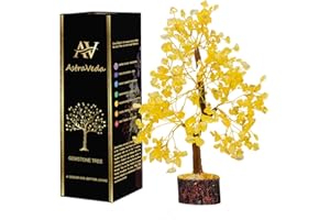 AstraVeda Citrine Tree, Tree of Life, Crystal Tree, Feng Shui Tree, Positive Energy Tree, Meditation Gift, Crystals and Stones, Spiritual Items, 300 Bead