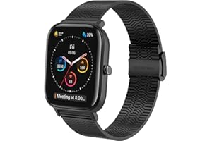 HATOLOVE Pasek do Amazfit GTS Bransoletka, 20 mm Metalowe Bransoletki Zamienne Ze Stali Nierdzewnej dla Amazfit GTS 4, GTS 4 Mini, GTS 3, GTS 2, GTS 2 Mini, Amazfit Bip, Bip U, Bip U Pro, Bip 3, Bip 3 Pro