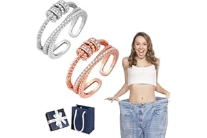DINNIWIKL Jansio Threanic Triple-Spin Ring, Jansio Ring, Jansio Triple-Spin Ring, Feelief Self-Soothing Ring, Feelief Zirconica Triple Fidget Ring, Adjustable Moissanite Spinner Ring for Women (2Pcs-C)