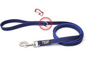 JULIUS K-9 Julius-K9, 216GM-B-1,8 Color & Gray Guowana smycz niebiesko-szara 20 mm x 1,8 m z pętelką, maks. dla 50 kg psów