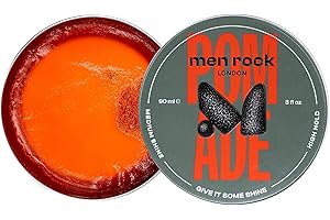 Men Rock Hair Styling Pomade, Pomada a base de agua de brillo medio y alta fijación, fácil de usar y lavar, ideal para hombres con peinados elegantes, 90 ml