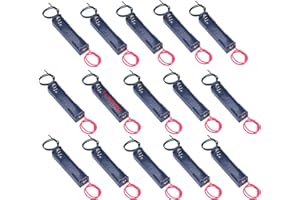 Yosawo 1.5V AAA Battery Holder Case,15 Pieces 1x1.5V DIY Battery Storage Box with Red and Black Wire Leads (1S AAA)