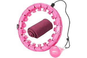 SEDOL Smart Weighted Hula Hoop Gift Set – Auto-Spinning Fitness Hoop with 24 Detachable Knots, Weighted Ball & Cooling Towel – Workout Equipment for Home Exercise & Christmas Fitness Gifts