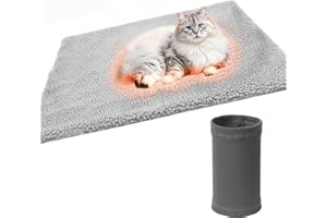 MIKIULY Tapis Chauffant Chat, Coussin Chauffant Chat, Couverture Auto-Chauffante pour Chats et Chiens, Couverture Chauffante Chat, Tapis pour Chat Chaud pour Intérieure et Extérieure, 60 * 48cm