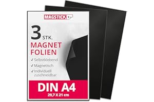 ‎EASYDRUCK24DE 3er Set Magnet-Folie in DIN A4 I selbstklebend, rohbraun schwarz I zum Basteln I für Foto Bild Motiv Stanzen Kühlschrank-Magnet Lehrer-in I diy I mag_002
