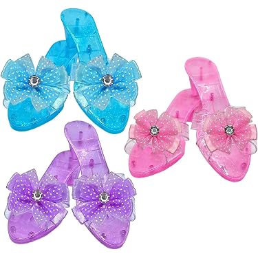 Zapato De Tacón De Princesa P'tit Clown En Rosa Brillante – Talla única, Accesorio De Plástico Para Disfraces Y Fiestas Infantiles