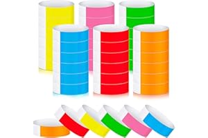 CRLLDPM 120 Piezas Pulseras para Eventos Pulseras de Fiesta Pulseras Identificativas de Neón Pulseras de Identificacion Coloridas Pulseras para Eventos Ferias