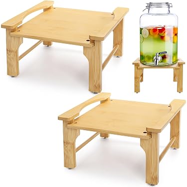 Support Distributeur De Boissons En Bambou - Lot De 2, Pour Fêtes Et Déco Maison - 2