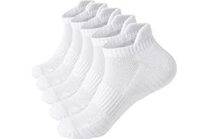 PUJANE 5 Pairs Running Ankle Cotton Socks for Men Women