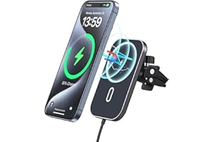 MUKIYA 15W für Mag Safe Autohalterung mit Ladefunktion, Mag-Safe Ladegerät Auto Lüftung Wireless Car Charger KfZ Magnet Handyhalterung für iPhone 15 14 13 12 Pro Max Mini Plus