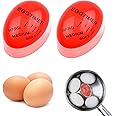 2Piece Durable Egg Timer, Colour Changing Boiled Egg Timer, Egg Timers for Boiling Eggs, Color Changing Indicator Soft Medium and Hard Boiled Eggs Heat Sensitive Safe Kitchen Tool Cooking Home Use Gif