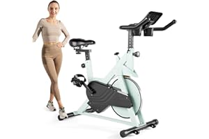 DeerRun Exercise Bike Indoor Cycling Bike with Magnetic Resistance, Stationary Bike Spin Bike136kg Load Capacity with APP Tracking, Cardio Training Fitness