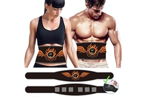 LEMENG EMS Trainingsgerät,Bauchtrainer Elektrisch,EMS Bauchmuskeltrainer Bauchmuskeltrainer mit EMS Technologie - 8 Modi & 19 Intensitäten, Zero Hard Homeful Übung