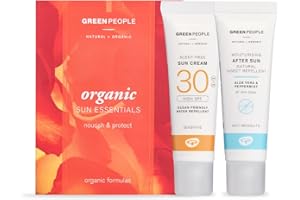 GREENPEOPLE Green People Organic Sun Cream Travel Pack | Mini Set | Travel Size Sun Cream SPF30 + Travel Size Aftersun Insect Repellent | Reef Safe Sunscreen | Chemical Free Sunscreen for Rosacea & Prickly Heat
