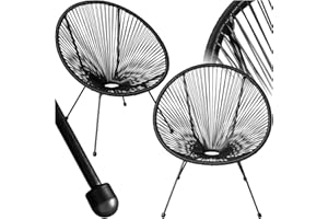 TecTake® Lot de 2 Fauteuil de Jardin Acapulco pour Salon de Jardin Exterieur ou Intérieur, Structure en Acier époxy, Mobilier pour Amenagement Balcon Terrasse - Plusieurs Couleurs