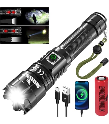 Lampe Torche LED Ultra Puissante 99000000LM Rechargeable USB - Lampe Tactique Extrême