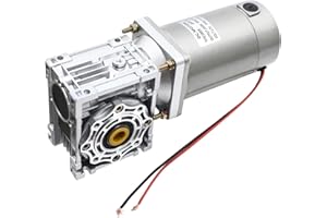 GORGIVOUS Elektrischer Getriebemotor 200W DC 12V 1800RPM 50K 40Cr Alloy Steel Worm Gear Reducer Gearbox High Torque with self-Locking Speed Adjustable Powerful Electric Motor
