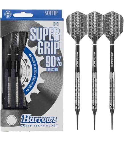 Harrows Atlantis 95% Tungsten Steel Tip Darts Set. Available In 22g 24g 26g Includes Midi Supergrip Carbon Shafts New Anniversary 100 Micron - View #11