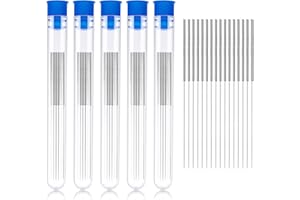 Lnngub 50 Stück 3D Drucker Düsen Reinigungsset, 0,4 mm 3D Drucker Düsen Reinigungs Nadel Edelstahl Düsen Reinigungsnadeln mit Kunststoff Aufbewahrungsrohr 3D-Drucker-Zubehör Nozzle Cleaning Tool Kit