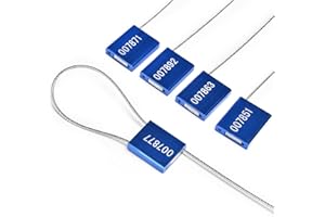 Lzbignun 50pcs Security Seals Cable Seals Numbered Tamper Proof Tags Metal Wire Seals Shipping Seals, Blue