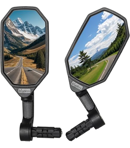 Homieway Rétroviseurs de Vélo - Grande Surface HD - Pour Guidon - Verre Véritable - Pour Vélo Électrique - Convexe Gauche et Droite - Lot de 2 Homieway Rétroviseurs de Vélo - Grande Surface HD - Pour Guidon - Verre Véritable - Pour Vélo Électrique - Convexe Gauche et Droite - Lot de 2