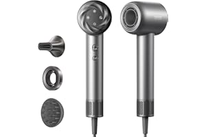 ‎DREAME DREAME Hair Glory Mix High-Speed-Haartrockner, 3 magnetische Düsen, NTC-Temperaturregelung, 300 Millionen negative Ionen/cm³, Motor mit 110.000 U/min, 336 g leicht, Schwarz