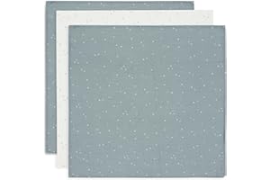 Jollein Pañuelo de Muselina para bebé, 3 Unidades, 70 x 70 cm, 100% algodón, con Certificado Oeko-Tex, Color Verde mar