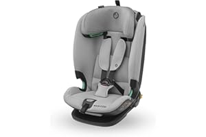 Maxi-Cosi Titan Plus i-Size, Mitwachsender Kindersitz, 76 - 150 cm, 15 Monate - 12 Jahre, G-CELL-Seitenaufprallschutz, 4 Liegepositionen, weiche Schaumstoffpolster in Kopfstütze, Authentic Grey