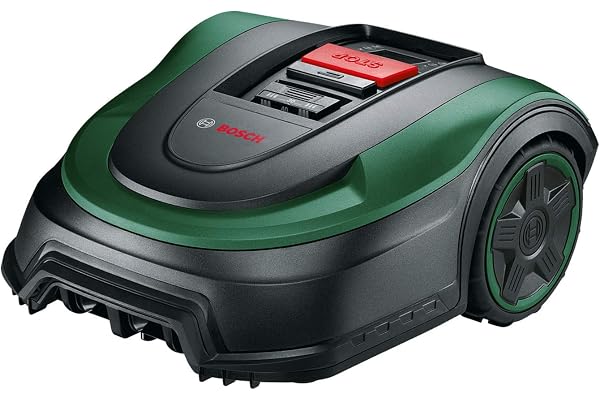 Bosch Tondeuse Robot - Indego S+ 500 (avec Batterie 18 V et Fonction Application, Station de Charge Incluse, Largeur de Coupe de 19 cm, capacité de Tonte maximale de 500 m²)