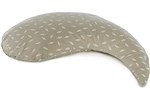 KINDERHAUS BLAUBÄR Set Theraline Stillkissen Yinnie & Spucktuch Blaubär | Schmuse- und Lesekissen 135 cm x 35 cm | Bauchstützkissen mit sandfeinen Perlen | Schmusekissen inkl. Außenbezug