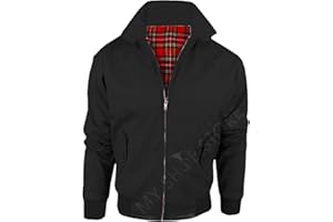 MOUNTAIN PASS New Adults British Made Harrington Jacket Coat Bomber Classic 1970's Vintage Retro Mod Skin Scooter Tartan Lining by Wholesale Workwear XS-5XL in 7 Colours