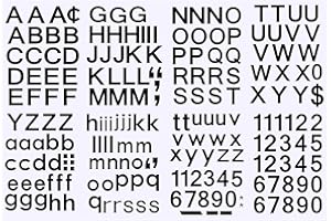 OUTUS Kit di 202 Pezzi 4 Fogli di Numeri Lettere in Vinile Autoadesivo, Adesivi di Numeri per Cassetta Postale, Segni, Finestra, Porta, Auto, Numero di Indirizzo (Nero, 1/2 Pollici)