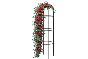 Gardebruk® Rosenbogen 240x140x37cm aus Metall Stabil Rostbeständig Pulverbeschichtet Schwarz Rankgitter Rankhilfe Rankbogen Metallbogen Gartenbogen