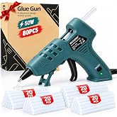MAXDONE Pistola de Silicona Caliente 50W Reparaci&oacute;n r&aacute;pida con 80 barras | de silicona Pegamento Caliente para manualidades p
