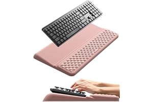 VAYDEER Set Ergonomique 3 pièces – Repose-poignet clavier, repose-poignet souris & tapis de souris en mousse à mémoire – Antidérapant, Confortable pour bureau et maison, Rose