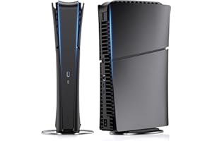 Nepagz Funda de Faceplate para Consola PS5 Slim(Digital Edition), Cubierta de Placa Lateral para Consola Playstation 5 Slim, Cubierta de Placa de Repuesto para Accesorios PS5 Slim, Negro