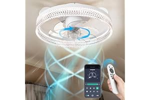 FIMEI 19.7'' Ceiling Fans with Light and Remote, 6 Speeds Blade Reversal, Dimmable, Remote and App, Fan Lights Ceiling for Bedroom, Timer, DC Motor, Quiet LED Modern Ceiling Fan Light