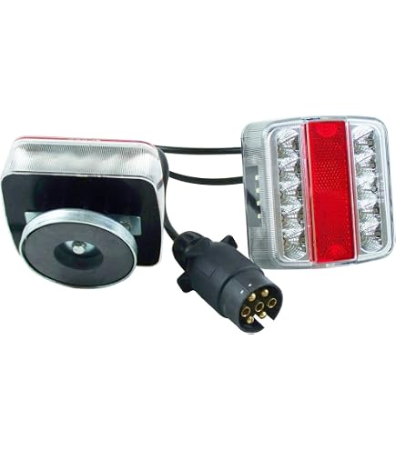 PROZOR Feux Arrière Remorque 18 LED 7 Broches - Kit Complet Avec Câble 7,5m Pour 12V